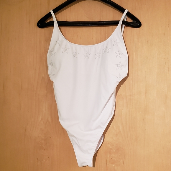 VS Pink Studded High Leg One Piece Bathing Suit - Picture 1 of 6